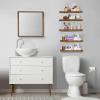 imageSorbus Floating Shelves for Wall Bathroom Shelves Wall Mounted for Kitchen Bedroom Bathroom Storage Over Toilet Hanging Book Shelf for all Home Decor Living Room Walnut 3 PackRustic Brown