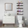 imageSorbus Floating Shelves for Wall Bathroom Shelves Wall Mounted for Kitchen Bedroom Bathroom Storage Over Toilet Hanging Book Shelf for all Home Decor Living Room Walnut 3 PackBlack