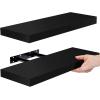 imageSorbus Floating Shelves for Wall Bathroom Shelves Wall Mounted for Kitchen Bedroom Bathroom Storage Over Toilet Hanging Book Shelf for all Home Decor Living Room Walnut 3 PackBlack