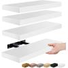 imageSorbus Floating Shelves for Wall Bathroom Shelves Wall Mounted for Kitchen Bedroom Bathroom Storage Over Toilet Hanging Book Shelf for all Home Decor Living Room Walnut 3 PackWhite