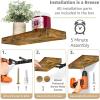 imageSorbus Floating Shelves for Wall Bathroom Shelves Wall Mounted for Kitchen Bedroom Bathroom Storage Over Toilet Hanging Book Shelf for all Home Decor Living Room Walnut 3 PackRustic Brown
