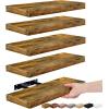 imageSorbus Floating Shelves for Wall Bathroom Shelves Wall Mounted for Kitchen Bedroom Bathroom Storage Over Toilet Hanging Book Shelf for all Home Decor Living Room Walnut 3 PackRustic Brown