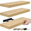 imageSorbus Floating Shelves for Wall Bathroom Shelves Wall Mounted for Kitchen Bedroom Bathroom Storage Over Toilet Hanging Book Shelf for all Home Decor Living Room Walnut 3 PackMaple Wood