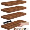 imageSorbus Floating Shelves for Wall Bathroom Shelves Wall Mounted for Kitchen Bedroom Bathroom Storage Over Toilet Hanging Book Shelf for all Home Decor Living Room Walnut 3 PackWalnut