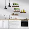 imageSorbus Floating Shelves for Wall Bathroom Shelves Wall Mounted for Kitchen Bedroom Bathroom Storage Over Toilet Hanging Book Shelf for all Home Decor Living Room Walnut 3 PackWalnut