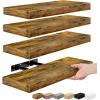 imageSorbus Floating Shelves for Wall Bathroom Shelves Wall Mounted for Kitchen Bedroom Bathroom Storage Over Toilet Hanging Book Shelf for all Home Decor Living Room Walnut 3 PackRustic Brown
