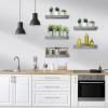 imageSorbus Floating Shelves for Wall Bathroom Shelves Wall Mounted for Kitchen Bedroom Bathroom Storage Over Toilet Hanging Book Shelf for all Home Decor Living Room Walnut 3 PackGrey