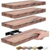 imageSorbus Floating Shelves for Wall Bathroom Shelves Wall Mounted for Kitchen Bedroom Bathroom Storage Over Toilet Hanging Book Shelf for all Home Decor Living Room Walnut 3 PackMahogany