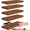imageSorbus Floating Shelves for Wall Bathroom Shelves Wall Mounted for Kitchen Bedroom Bathroom Storage Over Toilet Hanging Book Shelf for all Home Decor Living Room Walnut 3 PackWalnut
