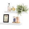 imageSorbus Floating Shelves for Wall Bathroom Shelves Wall Mounted for Kitchen Bedroom Bathroom Storage Over Toilet Hanging Book Shelf for all Home Decor Living Room Walnut 3 PackWhite