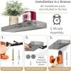 imageSorbus Floating Shelves for Wall Bathroom Shelves Wall Mounted for Kitchen Bedroom Bathroom Storage Over Toilet Hanging Book Shelf for all Home Decor Living Room Walnut 3 PackGrey