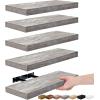 imageSorbus Floating Shelves for Wall Bathroom Shelves Wall Mounted for Kitchen Bedroom Bathroom Storage Over Toilet Hanging Book Shelf for all Home Decor Living Room Walnut 3 PackGrey