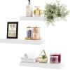 imageSorbus Floating Shelves for Wall Bathroom Shelves Wall Mounted for Kitchen Bedroom Bathroom Storage Over Toilet Hanging Book Shelf for all Home Decor Living Room Walnut 3 PackWhite
