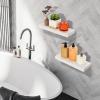 imageSorbus Floating Shelves for Wall Bathroom Shelves Wall Mounted for Kitchen Bedroom Bathroom Storage Over Toilet Hanging Book Shelf for all Home Decor Living Room Walnut 3 PackWhite