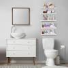 imageSorbus Floating Shelves for Wall Bathroom Shelves Wall Mounted for Kitchen Bedroom Bathroom Storage Over Toilet Hanging Book Shelf for all Home Decor Living Room Walnut 3 PackWhite
