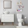 imageSorbus Floating Shelves for Wall Bathroom Shelves Wall Mounted for Kitchen Bedroom Bathroom Storage Over Toilet Hanging Book Shelf for all Home Decor Living Room Walnut 3 PackWhite