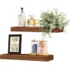 imageSorbus Floating Shelves for Wall Bathroom Shelves Wall Mounted for Kitchen Bedroom Bathroom Storage Over Toilet Hanging Book Shelf for all Home Decor Living Room Walnut 3 PackWalnut