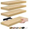 imageSorbus Floating Shelves for Wall Bathroom Shelves Wall Mounted for Kitchen Bedroom Bathroom Storage Over Toilet Hanging Book Shelf for all Home Decor Living Room Walnut 3 PackMaple Wood