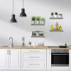imageSorbus Floating Shelves for Wall Bathroom Shelves Wall Mounted for Kitchen Bedroom Bathroom Storage Over Toilet Hanging Book Shelf for all Home Decor Living Room Walnut 3 PackGrey