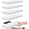 imageSorbus Floating Shelves for Wall Bathroom Shelves Wall Mounted for Kitchen Bedroom Bathroom Storage Over Toilet Hanging Book Shelf for all Home Decor Living Room Walnut 3 PackWhite