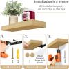 imageSorbus Floating Shelves for Wall Bathroom Shelves Wall Mounted for Kitchen Bedroom Bathroom Storage Over Toilet Hanging Book Shelf for all Home Decor Living Room Walnut 3 PackMaple Wood