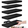 imageSorbus Floating Shelves for Wall Bathroom Shelves Wall Mounted for Kitchen Bedroom Bathroom Storage Over Toilet Hanging Book Shelf for all Home Decor Living Room Walnut 3 PackBlack