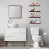 imageSorbus Floating Shelves for Wall Bathroom Shelves Wall Mounted for Kitchen Bedroom Bathroom Storage Over Toilet Hanging Book Shelf for all Home Decor Living Room Walnut 3 PackWalnut