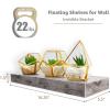 imageSorbus Floating Shelves for Wall Bathroom Shelves Wall Mounted for Kitchen Bedroom Bathroom Storage Over Toilet Hanging Book Shelf for all Home Decor Living Room Walnut 3 PackGrey
