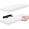 imageSorbus Floating Shelves for Wall Bathroom Shelves Wall Mounted for Kitchen Bedroom Bathroom Storage Over Toilet Hanging Book Shelf for all Home Decor Living Room Walnut 3 PackWhite