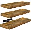 imageSorbus Floating Shelves for Wall Bathroom Shelves Wall Mounted for Kitchen Bedroom Bathroom Storage Over Toilet Hanging Book Shelf for all Home Decor Living Room Walnut 3 PackRustic Brown