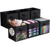 imageSorbus 13 Inch Storage Bins with Clear Window  6 Foldable Baskets for Organizing Clothes Toys Books  Sturdy Collapsible Fabric Storage Cubes with Handle  Storage Baskets for Shelves ClosetsBlack