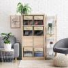 imageSorbus 13 Inch Storage Bins with Clear Window  6 Foldable Baskets for Organizing Clothes Toys Books  Sturdy Collapsible Fabric Storage Cubes with Handle  Storage Baskets for Shelves ClosetsBeige