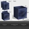 imageSorbus 13 Inch Storage Bins with Clear Window  6 Foldable Baskets for Organizing Clothes Toys Books  Sturdy Collapsible Fabric Storage Cubes with Handle  Storage Baskets for Shelves ClosetsNavy Blue