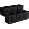imageSorbus 13 Inch Storage Bins with Clear Window  6 Foldable Baskets for Organizing Clothes Toys Books  Sturdy Collapsible Fabric Storage Cubes with Handle  Storage Baskets for Shelves ClosetsBlack