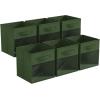 imageSorbus 13 Inch Storage Bins with Clear Window  6 Foldable Baskets for Organizing Clothes Toys Books  Sturdy Collapsible Fabric Storage Cubes with Handle  Storage Baskets for Shelves ClosetsDark Green