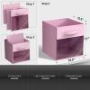 imageSorbus 13 Inch Storage Bins with Clear Window  6 Foldable Baskets for Organizing Clothes Toys Books  Sturdy Collapsible Fabric Storage Cubes with Handle  Storage Baskets for Shelves ClosetsPink
