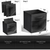 imageSorbus 13 Inch Storage Bins with Clear Window  6 Foldable Baskets for Organizing Clothes Toys Books  Sturdy Collapsible Fabric Storage Cubes with Handle  Storage Baskets for Shelves ClosetsBlack