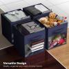 imageSorbus 13 Inch Storage Bins with Clear Window  6 Foldable Baskets for Organizing Clothes Toys Books  Sturdy Collapsible Fabric Storage Cubes with Handle  Storage Baskets for Shelves ClosetsNavy Blue