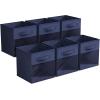 imageSorbus 13 Inch Storage Bins with Clear Window  6 Foldable Baskets for Organizing Clothes Toys Books  Sturdy Collapsible Fabric Storage Cubes with Handle  Storage Baskets for Shelves ClosetsNavy Blue