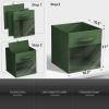 imageSorbus 13 Inch Storage Bins with Clear Window  6 Foldable Baskets for Organizing Clothes Toys Books  Sturdy Collapsible Fabric Storage Cubes with Handle  Storage Baskets for Shelves ClosetsDark Green