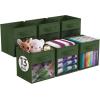 imageSorbus 13 Inch Storage Bins with Clear Window  6 Foldable Baskets for Organizing Clothes Toys Books  Sturdy Collapsible Fabric Storage Cubes with Handle  Storage Baskets for Shelves ClosetsDark Green