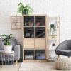imageSorbus 13 Inch Storage Bins with Clear Window  6 Foldable Baskets for Organizing Clothes Toys Books  Sturdy Collapsible Fabric Storage Cubes with Handle  Storage Baskets for Shelves ClosetsBlack