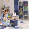 imageSorbus 13 Inch Storage Bins with Clear Window  6 Foldable Baskets for Organizing Clothes Toys Books  Sturdy Collapsible Fabric Storage Cubes with Handle  Storage Baskets for Shelves ClosetsNavy Blue