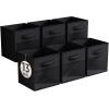 imageSorbus 13 Inch Storage Bins with Clear Window  6 Foldable Baskets for Organizing Clothes Toys Books  Sturdy Collapsible Fabric Storage Cubes with Handle  Storage Baskets for Shelves ClosetsBlack