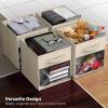 imageSorbus 13 Inch Storage Bins with Clear Window  6 Foldable Baskets for Organizing Clothes Toys Books  Sturdy Collapsible Fabric Storage Cubes with Handle  Storage Baskets for Shelves ClosetsBeige