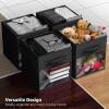 imageSorbus 13 Inch Storage Bins with Clear Window  6 Foldable Baskets for Organizing Clothes Toys Books  Sturdy Collapsible Fabric Storage Cubes with Handle  Storage Baskets for Shelves ClosetsBlack