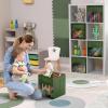 imageSorbus 13 Inch Storage Bins with Clear Window  6 Foldable Baskets for Organizing Clothes Toys Books  Sturdy Collapsible Fabric Storage Cubes with Handle  Storage Baskets for Shelves ClosetsDark Green