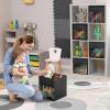 imageSorbus 13 Inch Storage Bins with Clear Window  6 Foldable Baskets for Organizing Clothes Toys Books  Sturdy Collapsible Fabric Storage Cubes with Handle  Storage Baskets for Shelves ClosetsBlack