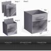 imageSorbus 13 Inch Storage Bins with Clear Window  6 Foldable Baskets for Organizing Clothes Toys Books  Sturdy Collapsible Fabric Storage Cubes with Handle  Storage Baskets for Shelves ClosetsGray