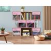 imageSorbus 13 Inch Storage Bins with Clear Window  6 Foldable Baskets for Organizing Clothes Toys Books  Sturdy Collapsible Fabric Storage Cubes with Handle  Storage Baskets for Shelves ClosetsPink